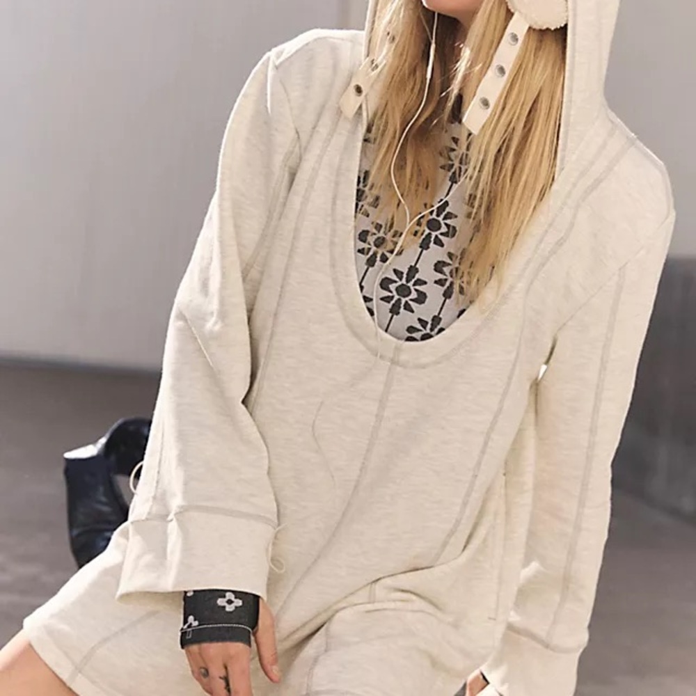 NWT FP Movement by Free People Let it go oversized hooded romper